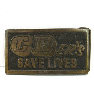 adezy Denver Vintage Brass Belt Buckle CBer's Save Lives Copyright 1976